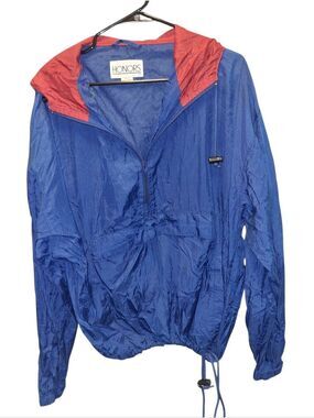Honors Blue Half Zip Windbreaker Jacket Vintage